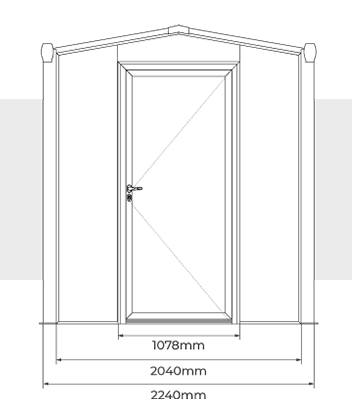 Ancho con 1 Puerta Armario de Almacenamiento Clavel 2x2 m