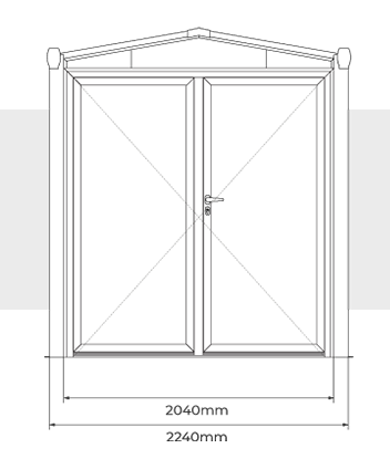 Ancho con 2 Puertas Armario de Almacenamiento Clavel 2x2 m