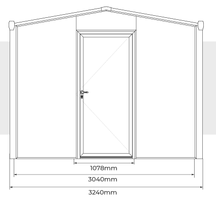 Ancho con 1 Puerta Armario de Almacenamiento Clavel 3x1 m