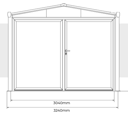 Ancho con Dos Puertas Armario de Almacenamiento Clavel 3x1 m