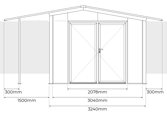 Ancho Casetón para Jardín Narciso 3x3 m