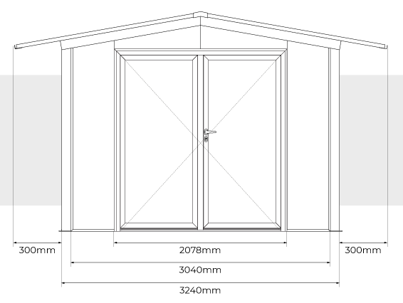 Ancho Casetón para Jardín Orquídea 3x3 m