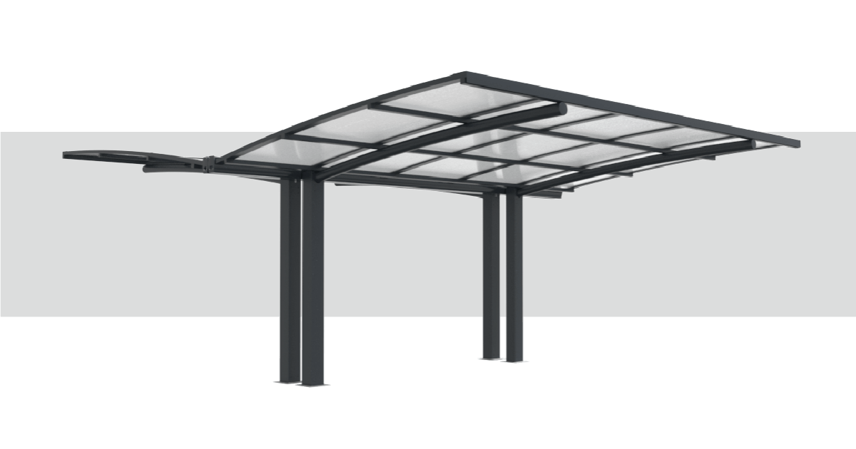 Suministro Cubierta para Coche Doble en Aluminio con 2 Postes 5000x3000 mm