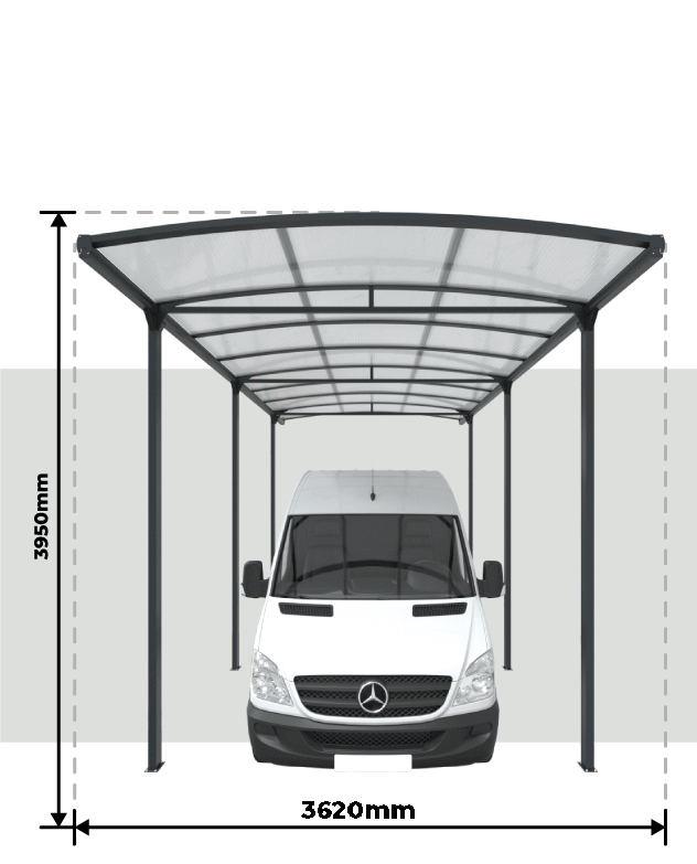 Ancho y Altura Cubierta Curvada en Aluminio para Autocaravana