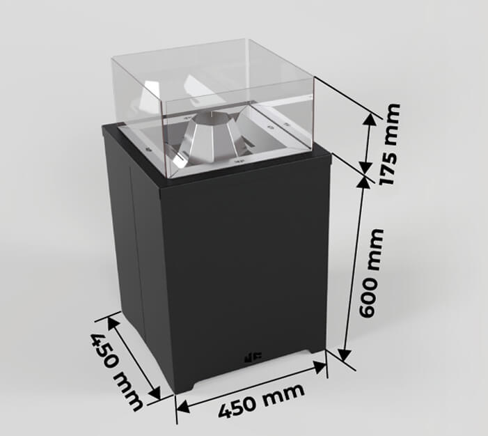 Dimensiones Calefacción Exterior Cabras