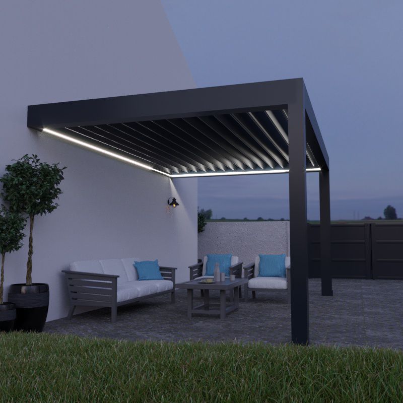 Iluminación LED Pérgola Bioclimática Grandlux Adosada Standard