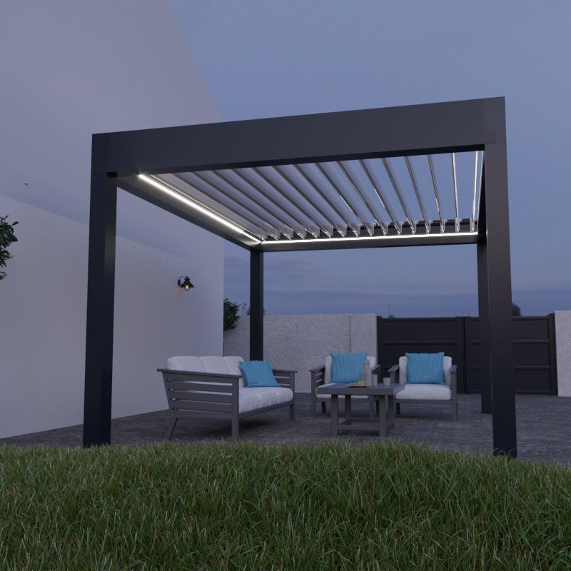 Iluminación LED Pérgola Bioclimática Grandlux Autoportante Standard