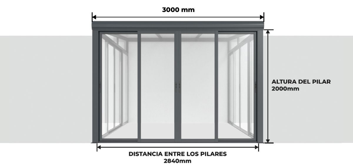 Vista Frontal Pergolanda Super Precio 3x3 m