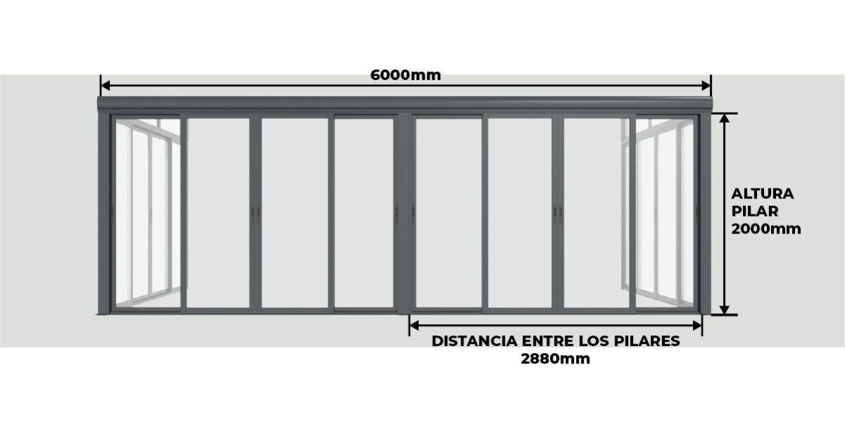 Vista Frontal Pergolanda Super Precio 6x3 m