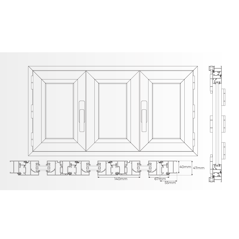 Medidas Puerta Acordeón Pérgola Aluminio