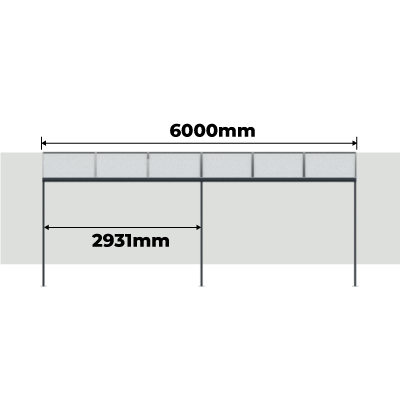 Distancia Entre Pilares Pérgola Aluminio Start Tejado Curvo - Opción 4