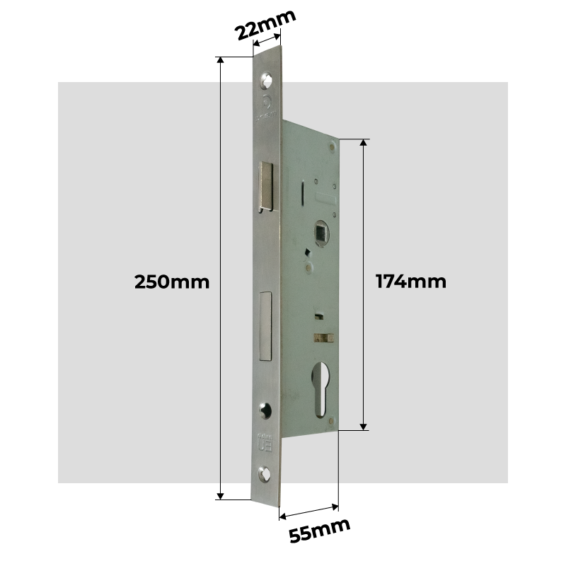 Dimensiones Cerradura Portón Batiente Standard