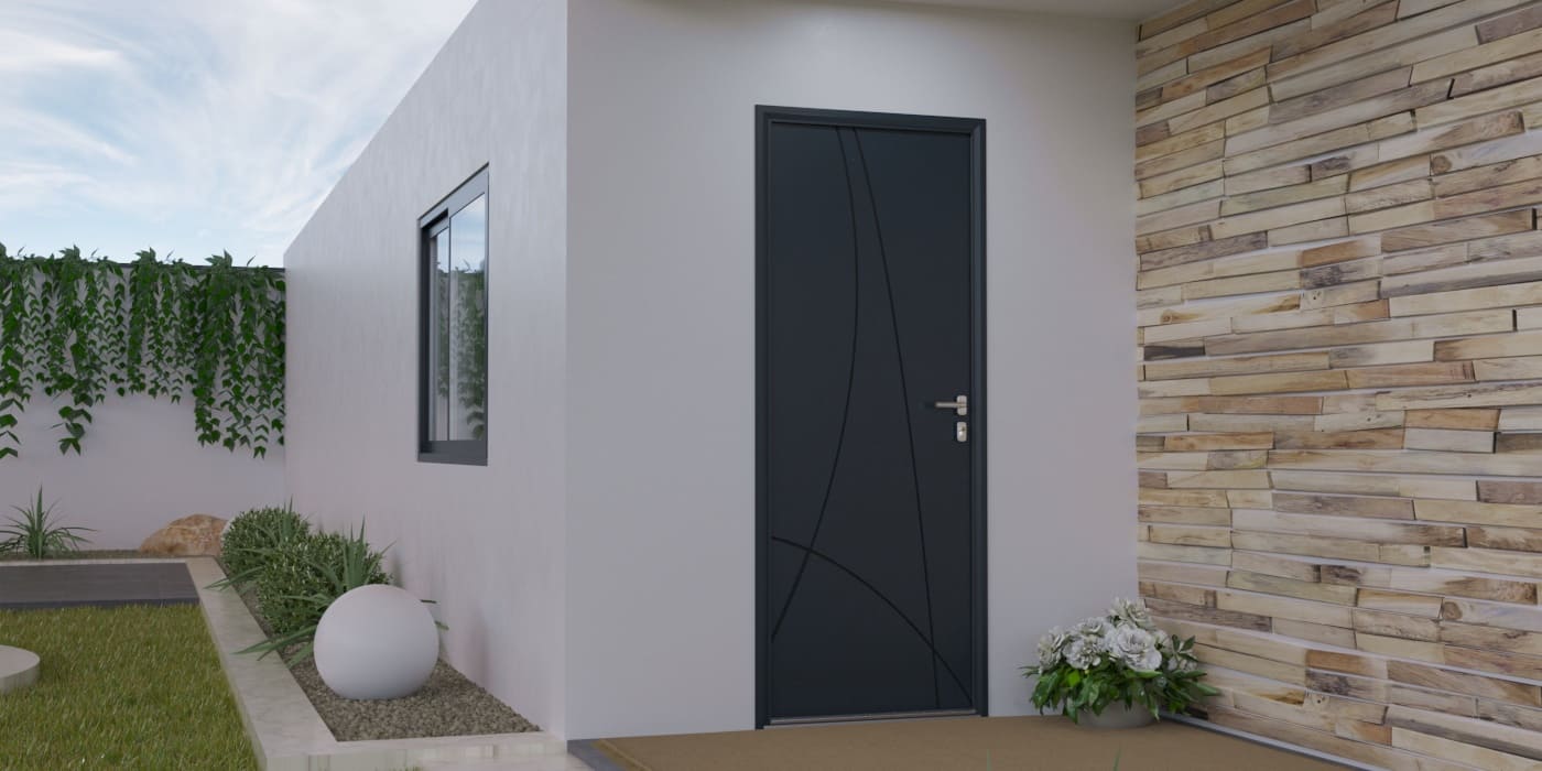 Puerta de Entrada en Aluminio a Medida Ibiza - Imagen 1