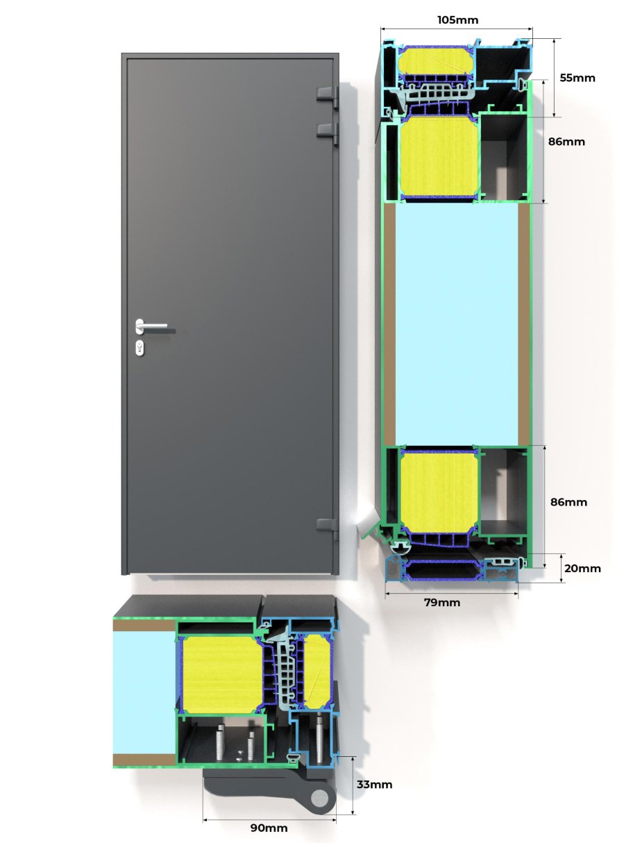 Puerta Monobloque 105 mm