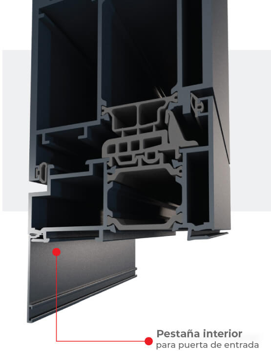 Pestaña Interior Puerta de Entrada en Aluminio