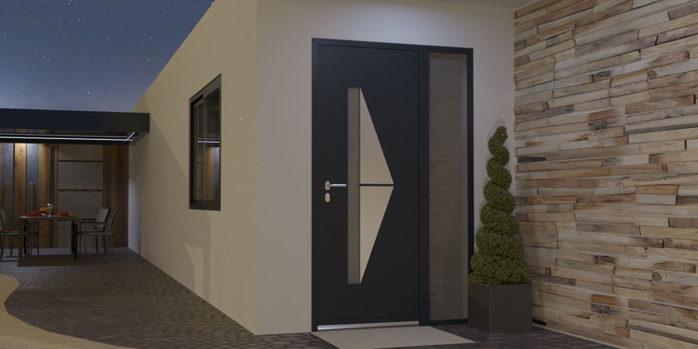 Puerta de Entrada en Aluminio a Medida Gozo Alunox con Fijo - Imagen 1