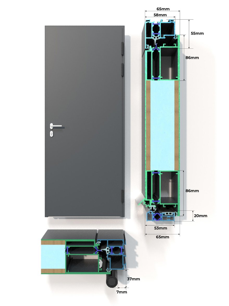 Puerta Monobloque 65 mm