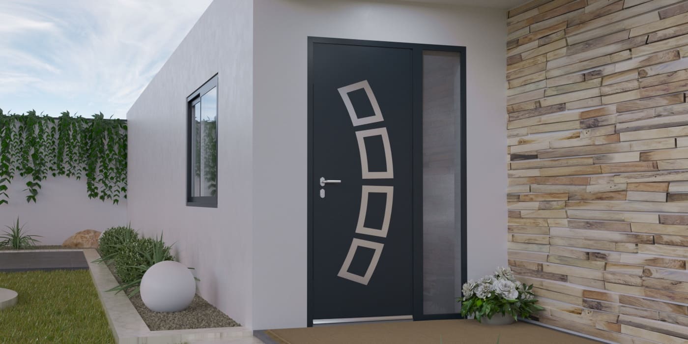 Puerta de Entrada en Aluminio a Medida Pianosa Alunox con Fijo - Imagen 1