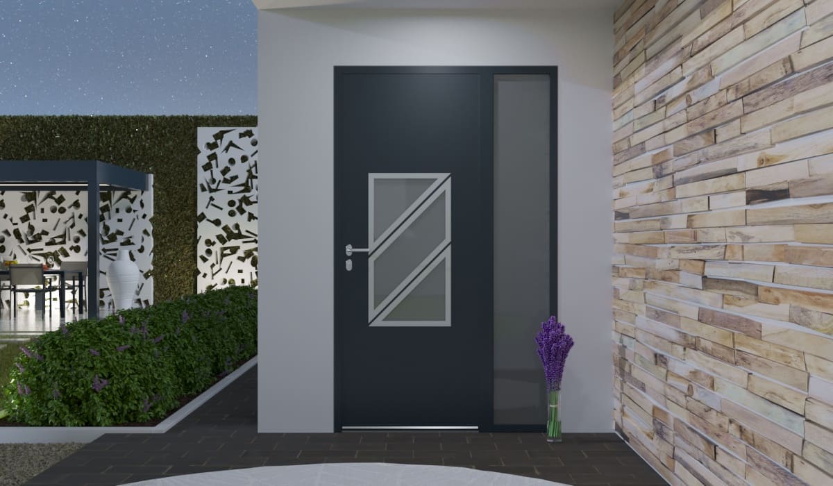 Puerta de Entrada en Aluminio a Medida Zante Alunox 1 con Fijo - Imagen 2