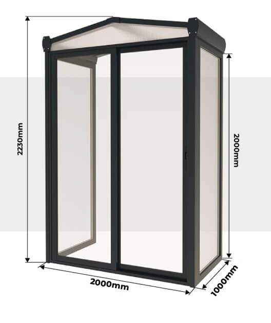 Medidas Marquesina Puerta de Entrada 2x1 m Tejado Policarbonato